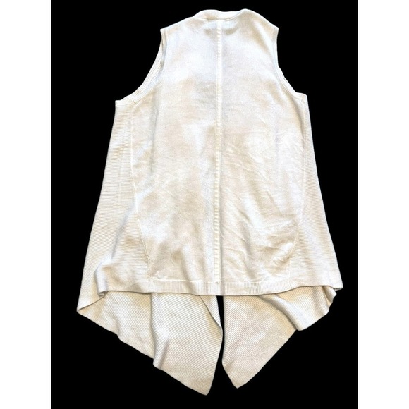 Absolutely Creative Worldwide Asymmetric Shawl Knit Sleeveless Women's Cream S - Picture 2 of 9